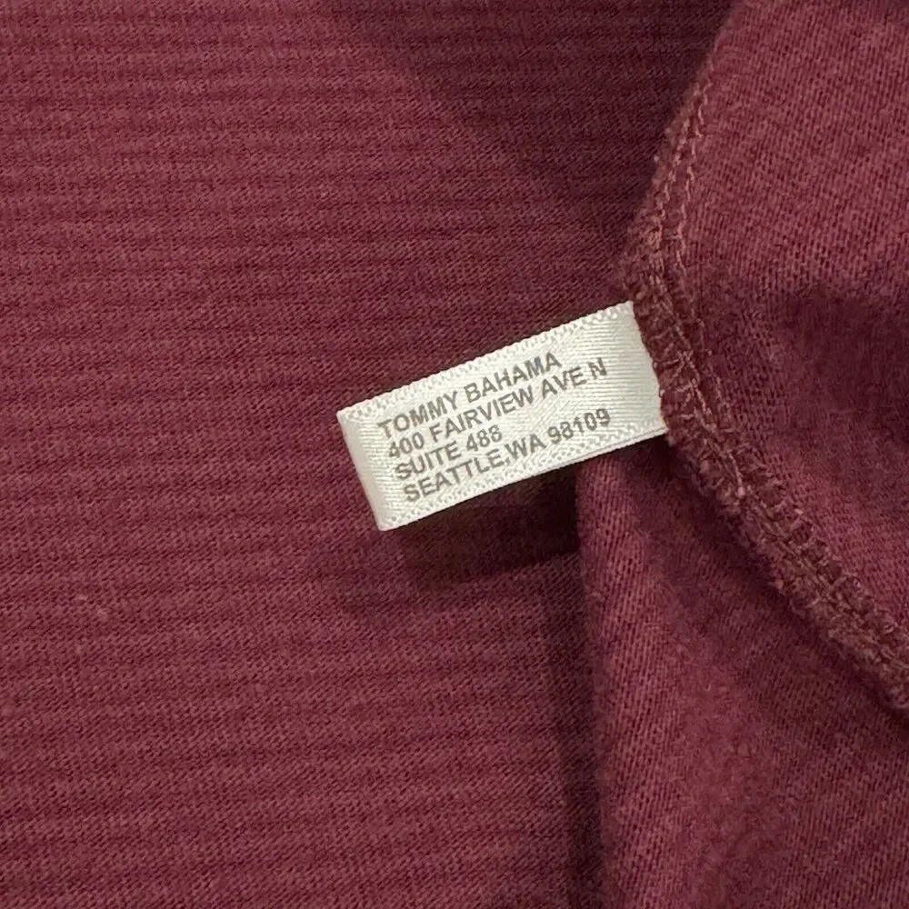 Men’s Tommy Bahama 1/4 Zip Pullover Sweater Size XL Burgundy Long Sleeve Modal